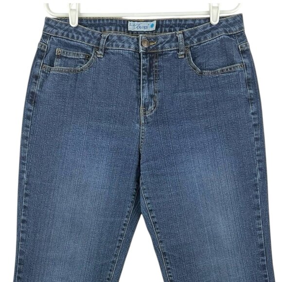 L. A. BLUES Women's Blue Denim Jeans Size 10M Stretch Boot Cut Mid Rise - Picture 3 of 10
